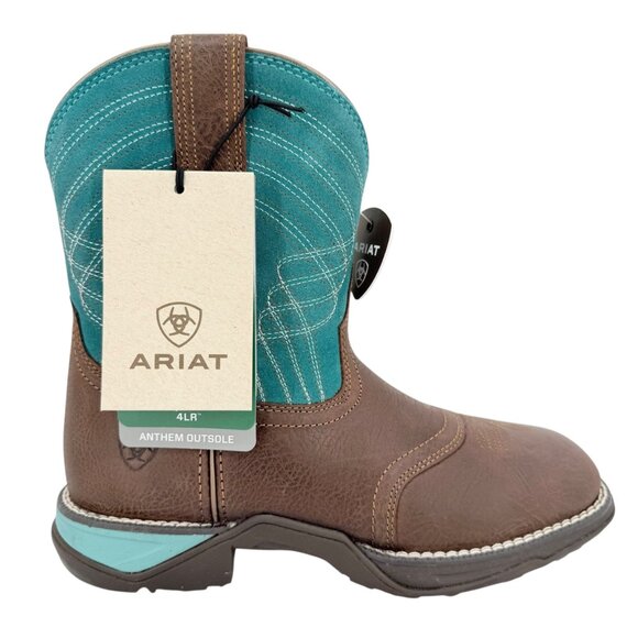 Ariat Womens Leather Dark Cotage Suede Turquoise Anthem Shortie Boots Sz 6B NWOB - Picture 1 of 13